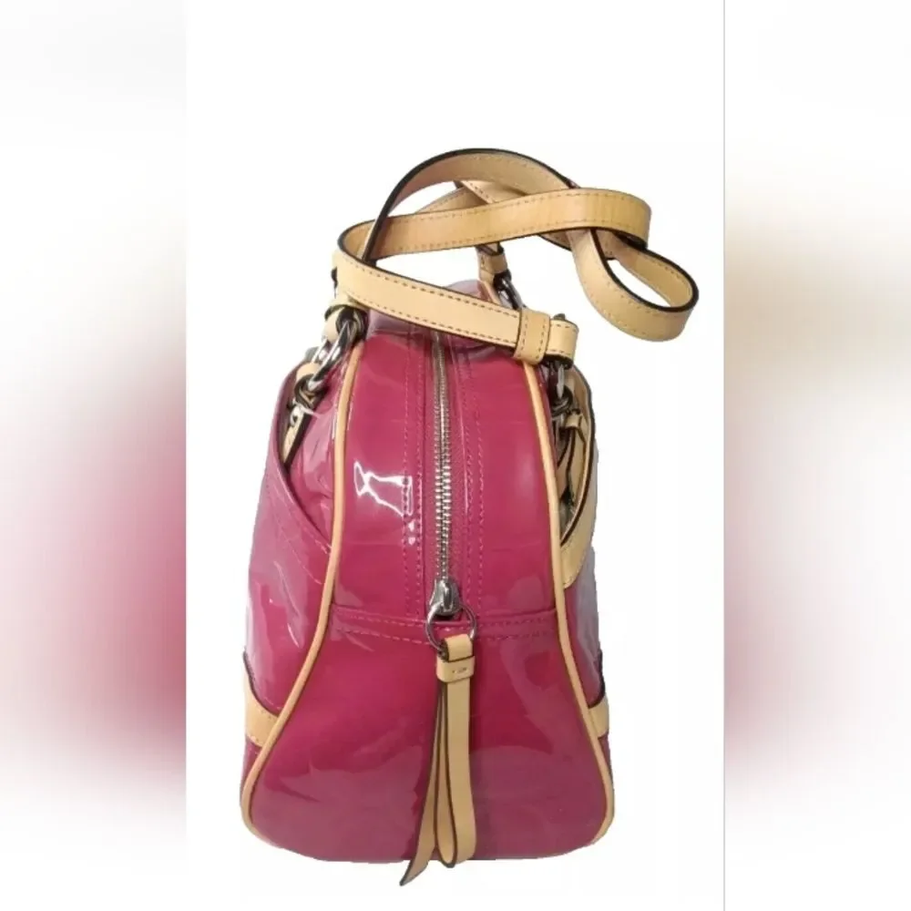 Coach Peyton Embossed Patent Leather Satchel Red Handbag F20065
